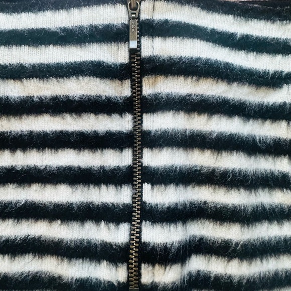 Maeve by Anthropologie Angora Feel Black White Striped SOFT Fully Lined Skirt 8 - Picture 5 of 8